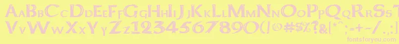 Keltcf Font – Pink Fonts on Yellow Background