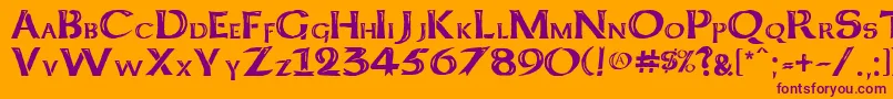 Keltcf Font – Purple Fonts on Orange Background