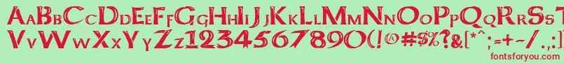 Keltcf Font – Red Fonts on Green Background