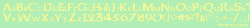 Keltcf Font – Yellow Fonts on Green Background