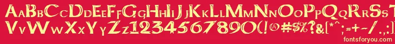 Keltcf Font – Yellow Fonts on Red Background