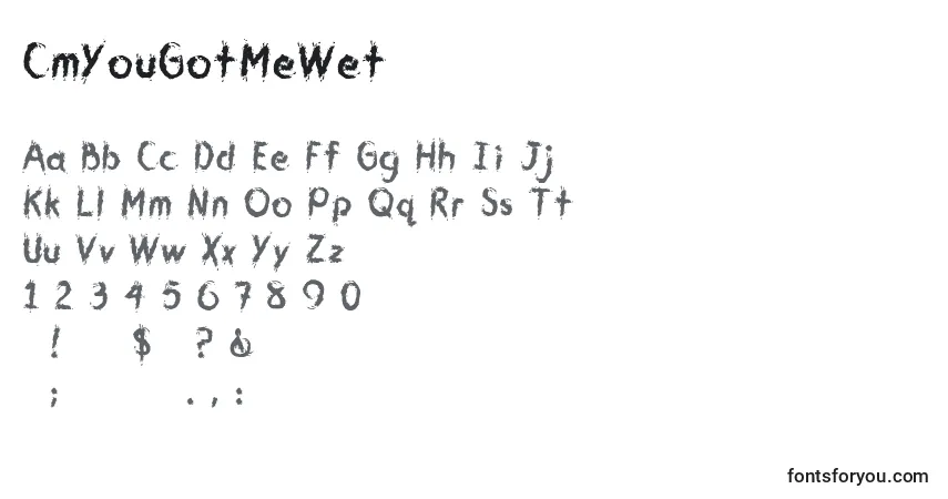 CmYouGotMeWet Font – alphabet, numbers, special characters