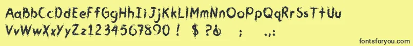 CmYouGotMeWet Font – Black Fonts on Yellow Background