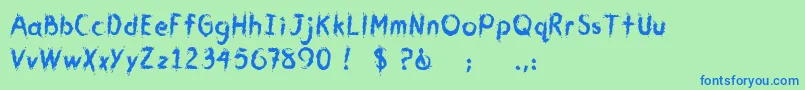 CmYouGotMeWet Font – Blue Fonts on Green Background