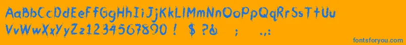CmYouGotMeWet Font – Blue Fonts on Orange Background