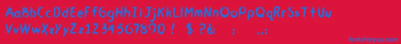 CmYouGotMeWet Font – Blue Fonts on Red Background