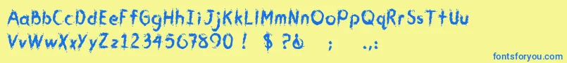 CmYouGotMeWet Font – Blue Fonts on Yellow Background