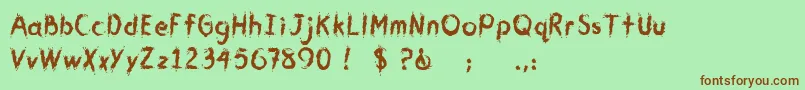 CmYouGotMeWet Font – Brown Fonts on Green Background