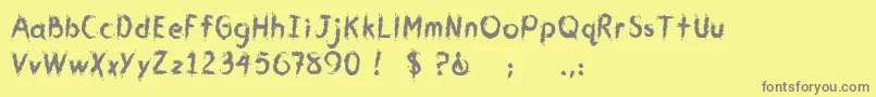 CmYouGotMeWet Font – Gray Fonts on Yellow Background