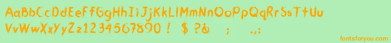 CmYouGotMeWet Font – Orange Fonts on Green Background