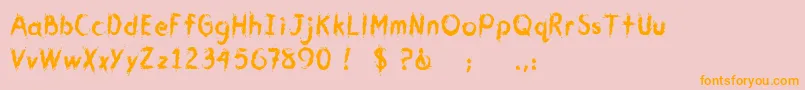 CmYouGotMeWet Font – Orange Fonts on Pink Background