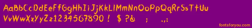 CmYouGotMeWet Font – Orange Fonts on Purple Background