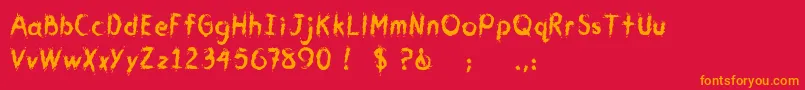 CmYouGotMeWet Font – Orange Fonts on Red Background