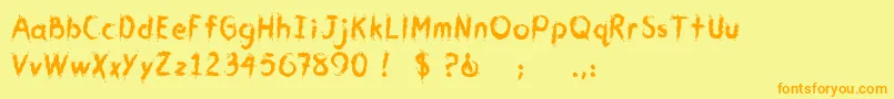 CmYouGotMeWet Font – Orange Fonts on Yellow Background
