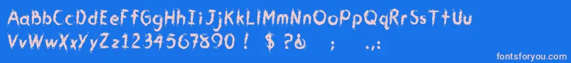 CmYouGotMeWet Font – Pink Fonts on Blue Background