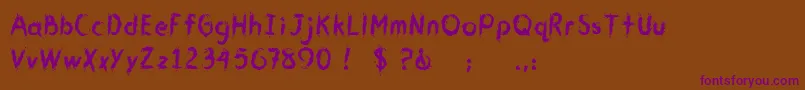 CmYouGotMeWet Font – Purple Fonts on Brown Background