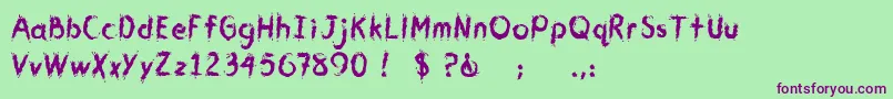 CmYouGotMeWet Font – Purple Fonts on Green Background