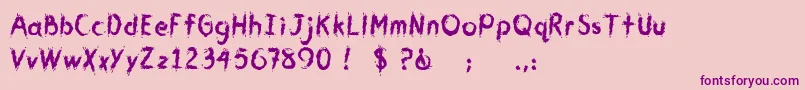 CmYouGotMeWet Font – Purple Fonts on Pink Background