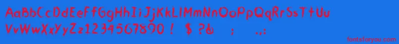 CmYouGotMeWet Font – Red Fonts on Blue Background