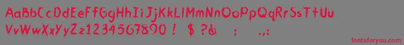 CmYouGotMeWet Font – Red Fonts on Gray Background