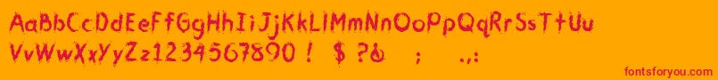 CmYouGotMeWet Font – Red Fonts on Orange Background