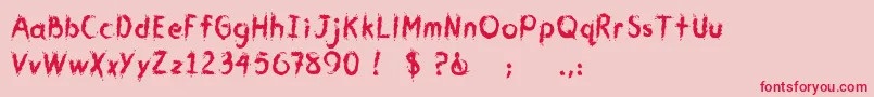 CmYouGotMeWet Font – Red Fonts on Pink Background