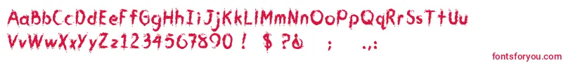 CmYouGotMeWet Font – Red Fonts on White Background