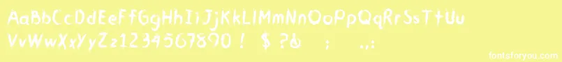 CmYouGotMeWet Font – White Fonts on Yellow Background