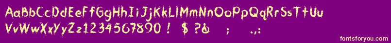 CmYouGotMeWet Font – Yellow Fonts on Purple Background