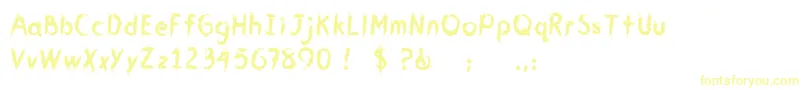 CmYouGotMeWet Font – Yellow Fonts on White Background