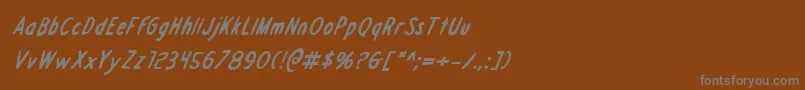 フォントDraftingboardbi – 茶色の背景に灰色の文字