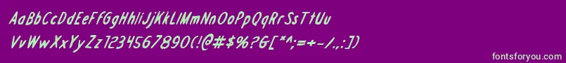 Шрифт Draftingboardbi – зелёные шрифты на фиолетовом фоне