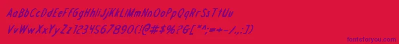 Draftingboardbi-Schriftart – Violette Schriften auf rotem Hintergrund