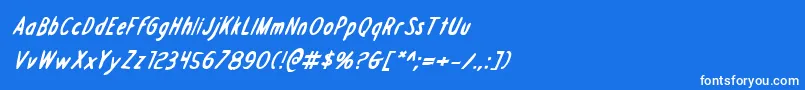 フォントDraftingboardbi – 青い背景に白い文字
