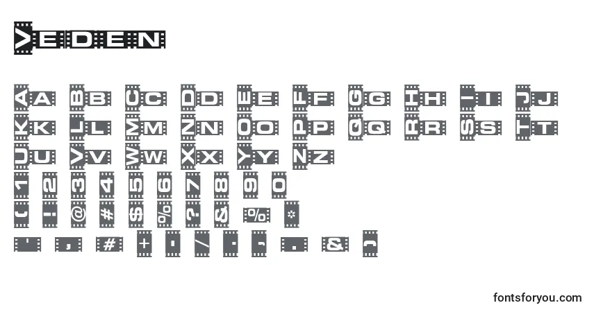 characters of veden font, letter of veden font, alphabet of  veden font