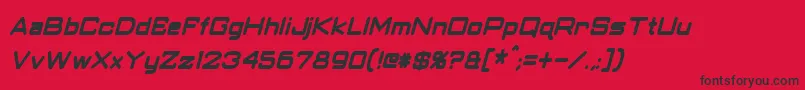 ClassicRobotCondensedBoldItalic Font – Black Fonts on Red Background
