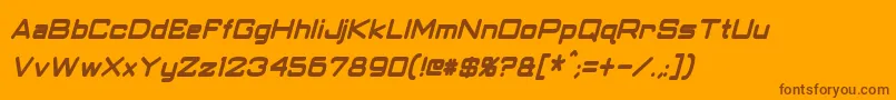 ClassicRobotCondensedBoldItalic Font – Brown Fonts on Orange Background