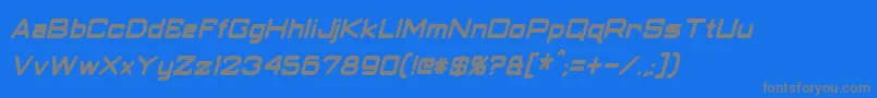 ClassicRobotCondensedBoldItalic Font – Gray Fonts on Blue Background