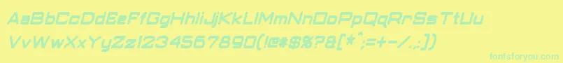 フォントClassicRobotCondensedBoldItalic – 黄色い背景に緑の文字