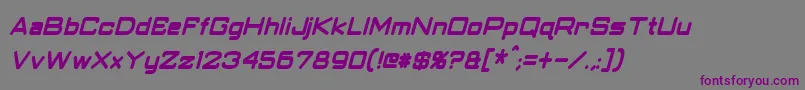 ClassicRobotCondensedBoldItalic Font – Purple Fonts on Gray Background