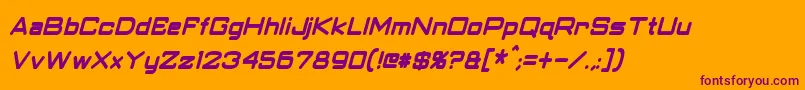 ClassicRobotCondensedBoldItalic Font – Purple Fonts on Orange Background