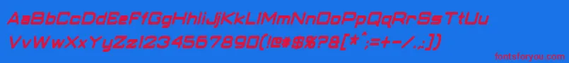 ClassicRobotCondensedBoldItalic Font – Red Fonts on Blue Background