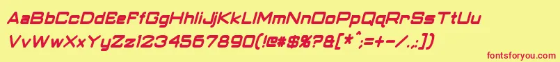 ClassicRobotCondensedBoldItalic Font – Red Fonts on Yellow Background