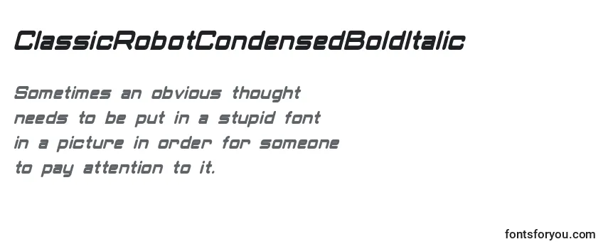 ClassicRobotCondensedBoldItalic-fontti