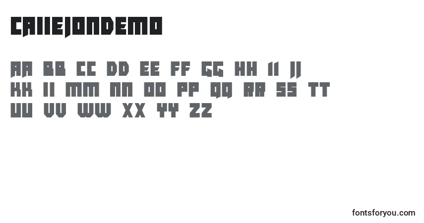 Czcionka CallejonDemo – alfabet, cyfry, specjalne znaki
