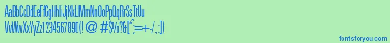 UniversalxcldbNormal Font – Blue Fonts on Green Background