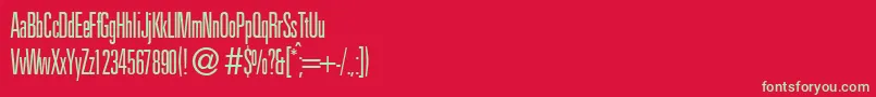 UniversalxcldbNormal Font – Green Fonts on Red Background
