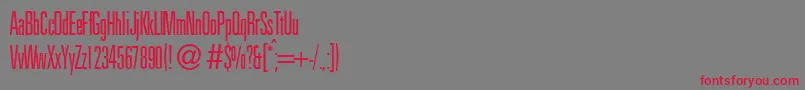 フォントUniversalxcldbNormal – 赤い文字の灰色の背景