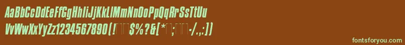 Шрифт CompactaItalicPlain – зелёные шрифты на коричневом фоне