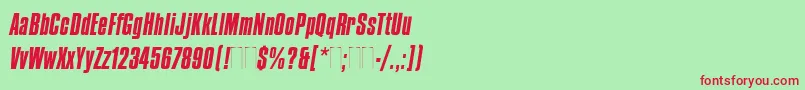 Шрифт CompactaItalicPlain – красные шрифты на зелёном фоне